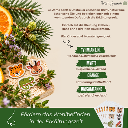Atme Sanft & Schlaf Sanft SET – 54 Sticker mit Tierfreunden
