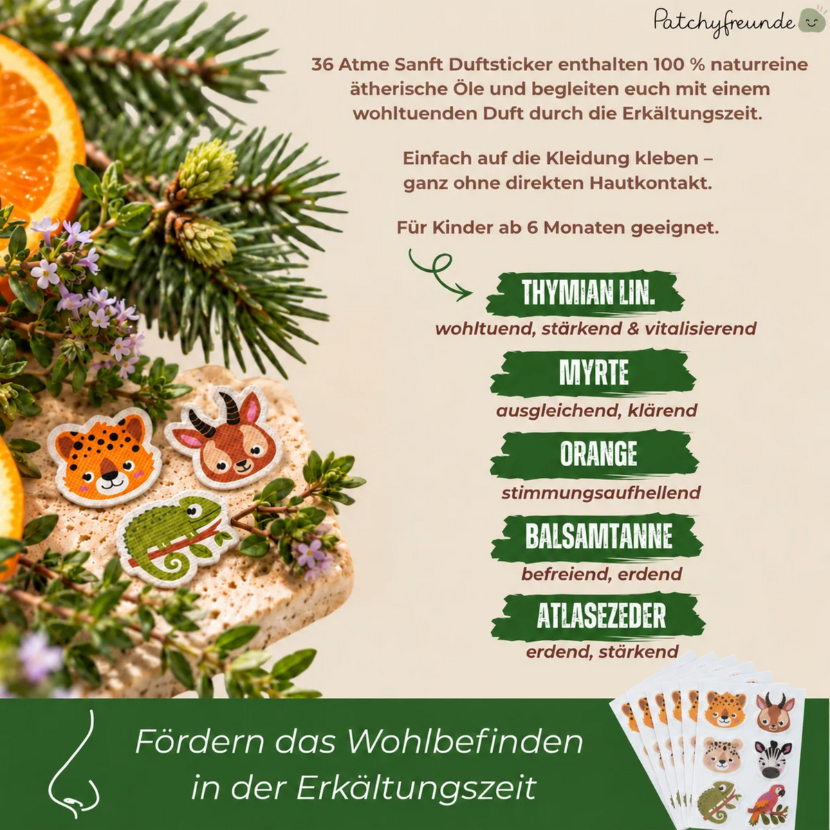 Atme Sanft - 36 Sticker - Design: Atemfreunde