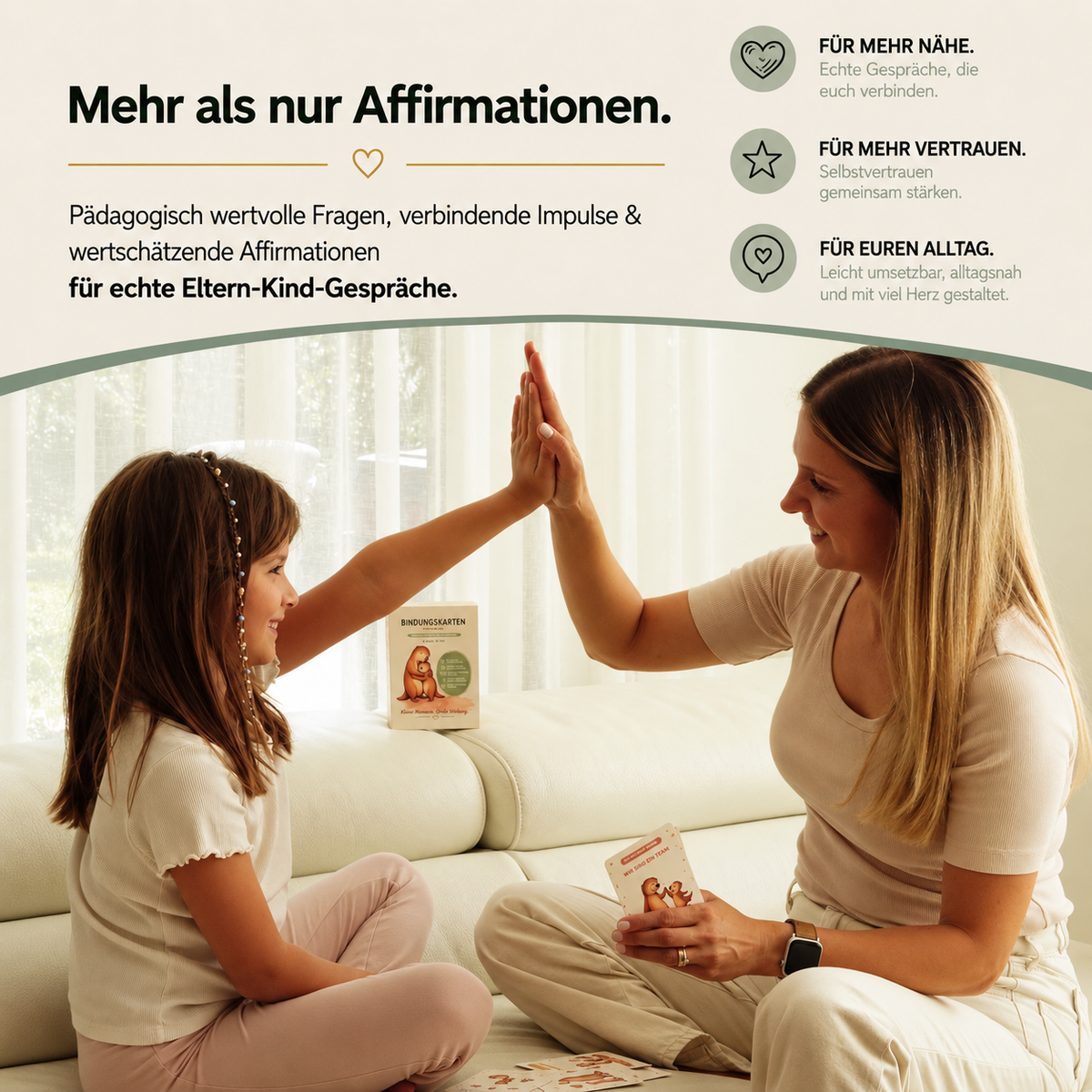 Bindungskarten – Das Original | Verbindende Impulse & Affirmationen für Eltern & Kind