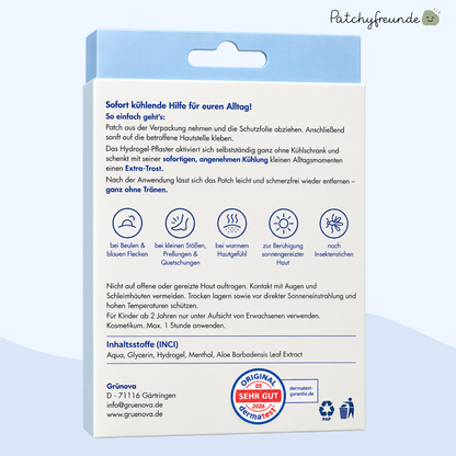 Patchyfreunde - Hydrogel Kühlpflaster - 8 Sticker - Design: Hai