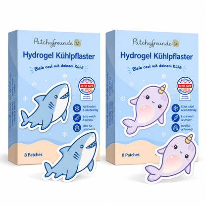 Hydrogel Kühlpflaster SET – 16 Sticker Tierisch Cool